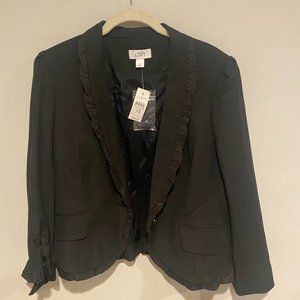 LOFT Women Blazer sz 12 NWT jacket Black Preppy, Twee, 00s, Wednesday, academia